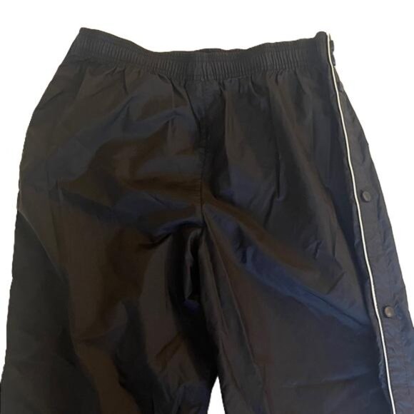 Vintage Reebok Track Pants Mens M Black Nylon Windbreaker Snap Button Y2K Baggy - Picture 3 of 7